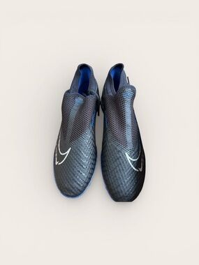 Nike Phantom GX Academy TF Turf Soccer Shoes - Black/Blue
